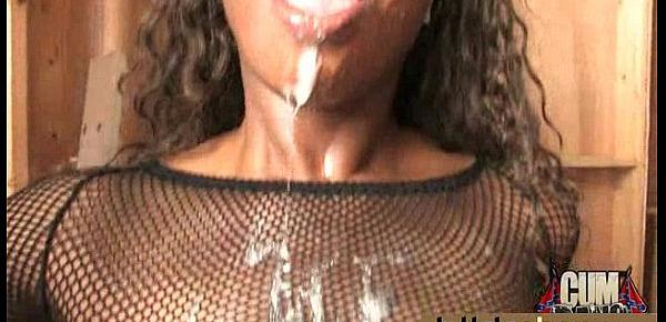  Ebony girl gang banged and covered in cum 21